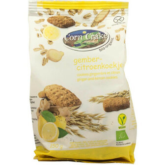 Gember-citroen koekjes, glutenvrij, 150gr, Corn Crake