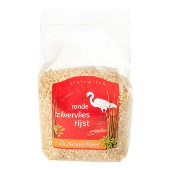 Zilvervliesrijst, rond, 500gr, De Nieuwe Band