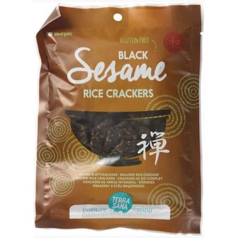 Japanse rijstcrackers zwarte sesam, 60 GR, terrasana