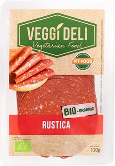 Vegetarisch broodbeleg, salami, 100gr, FITFOOD Veggi Deli