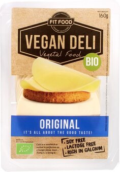 Vegan kaas plakken, 160 gram, FITFOOD Vegan Deli