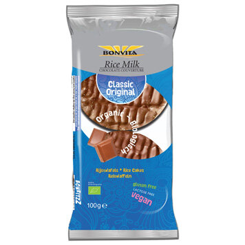 Rijstwafels melkchocolade, glutenvrij, 100gr, Bonvita