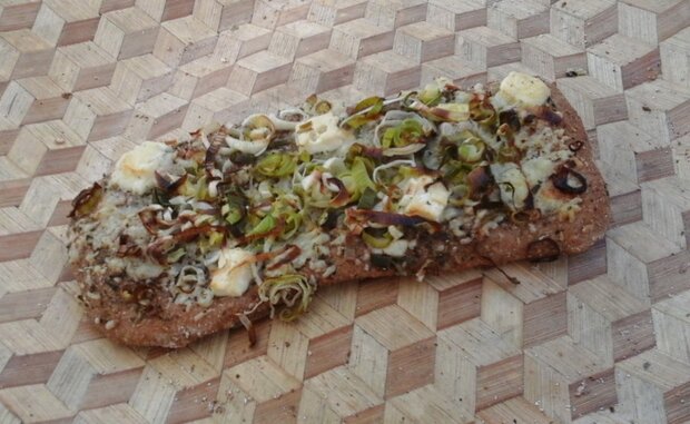 Focaccia groot, prei-feta, per stuk, Sallands Ambachtsbrood, niet biologisch gecertificeerd