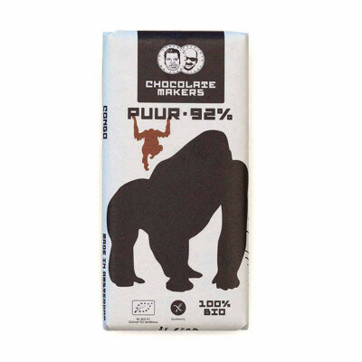 Chocoladereep, Gorilla bar, extra puur, 92pr, 80gr, Chocolate Makers