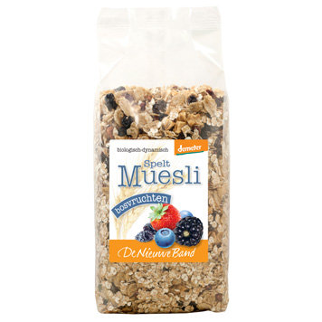 Speltmuesli bosvruchten, 500gr, De Nieuwe Band