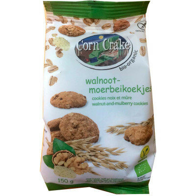 Walnoot-moerbei koekjes, vegan, glutenvrij, 150gr, Corn Crake
