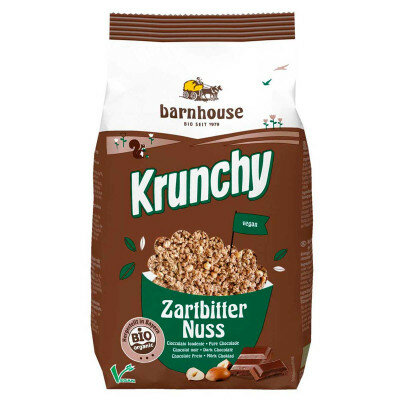 Crunchy, choco puur-noten, 375gr, Barnhouse