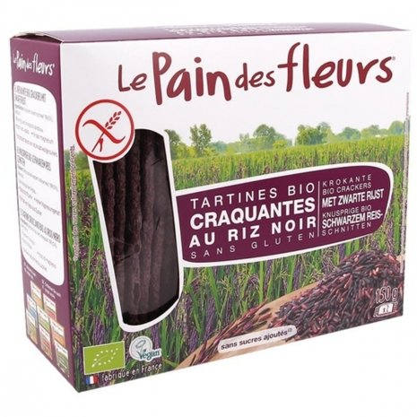 Crackers, zwarte rijst, 150gr, Le Pain Des Fleurs