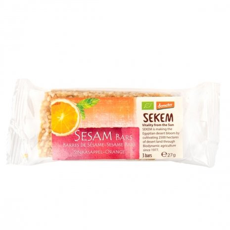 Sesam bar, sinaasappel, 27gr, Sekem