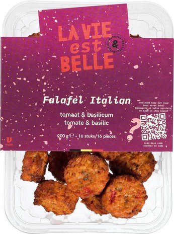 Falafel Italian, tomaat-basilicum, 200gr, La Vie Est Belle