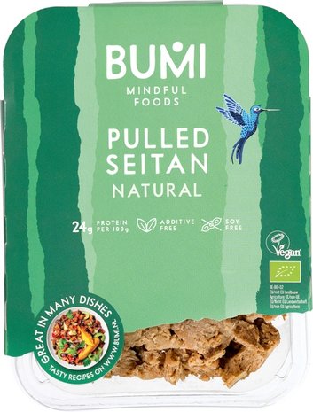 Pulled Seitan Naturel, 175gr, Bumi