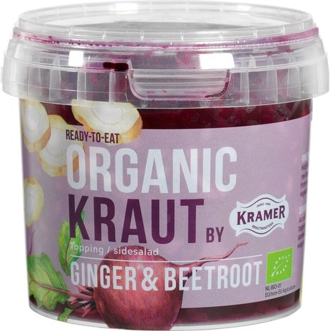 Gefermenteerde kool, gember-rode biet, 300gr, Kramers Krautboy