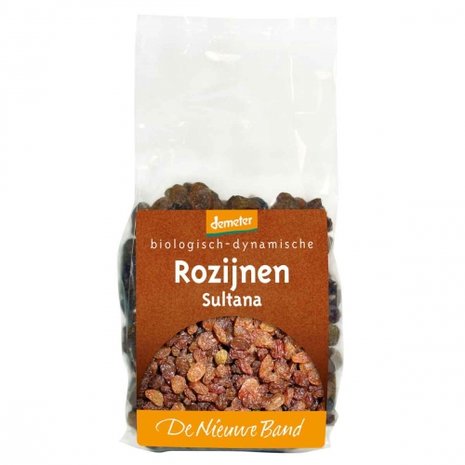 Rozijnen sultana, demeter, 250gr, De Nieuwe Band