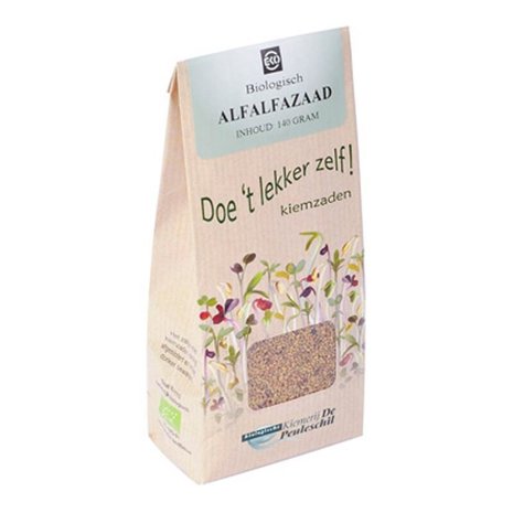 Alfalfa kiemzaad, 140gr, Peuleschil