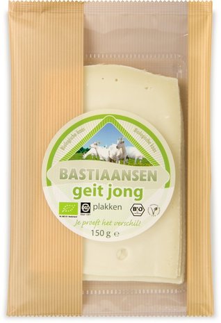 Plakjes geitenkaas, jong 150gr, Bastiaansen