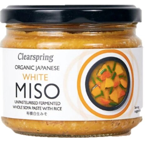 Witte miso, ongepasteuriseerd, 270gr, Clearspring