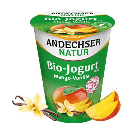 Yoghurt mango-vanille, 400gr, Andechser