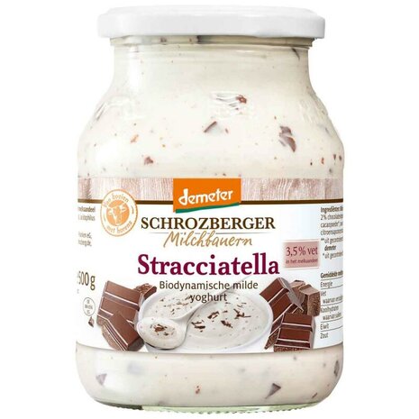 Volle yoghurt, stracciatella-, 500gr-pot, Schrozberger