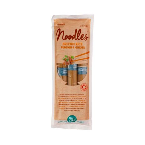 Bruine rijstnoodles, pompoen-gember, 250gr, Terrasana