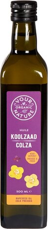 Koolzaadolie, 0,5ltr, Your Organic Nature
