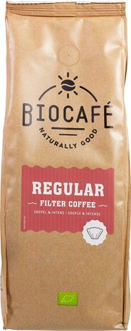 Filterkoffie regular, 500gr, snelfiltermaling, Biocafe