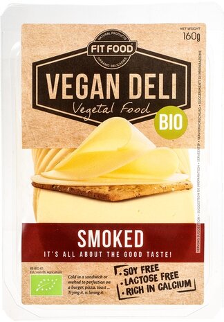 Vegan gerookte kaas plakken, 160gr, FITFOOD Vegan Deli