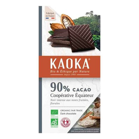 Chocoladereep, puur 90pr, Ecuador, 100g, Kaoka