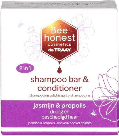 Shampoo- en conditionerbar jasmijn, beschadigd haar, 80gr, Bee honest cosmetics