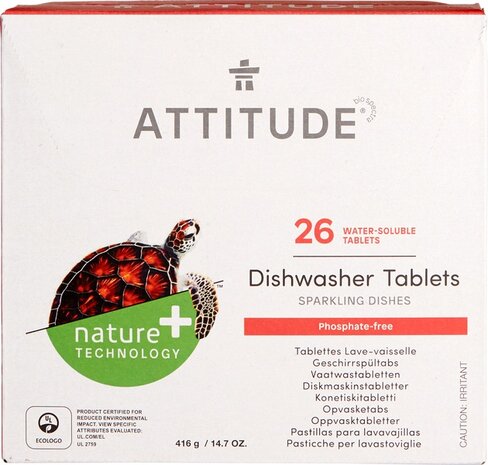 Vaatwasmachine tabletten, 6x26tab, Attitude