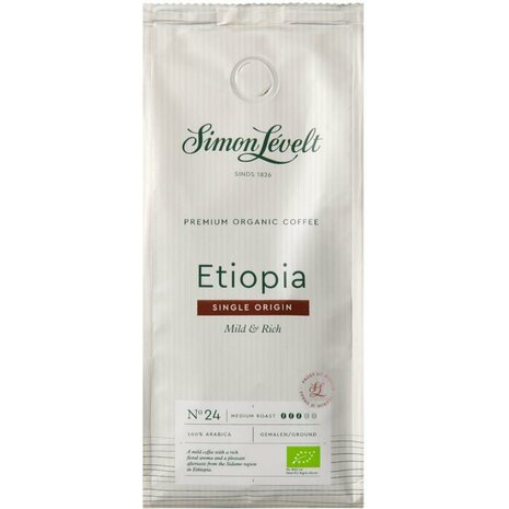 Koffie, gemalen, Ethiopi&euml;, 250gr, Simon Levelt