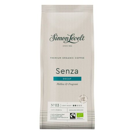 Koffie, gemalen, senza-cafeinevrij, 250gr, Simon Levelt
