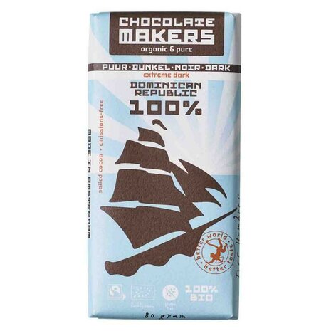 Chocoladereep, Tres Hombres puur, 100pr, 80gr, Chocolate Makers