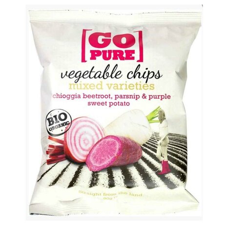 Groentechips, chioggia biet, 90gr, Go Pure