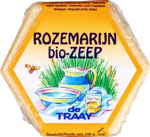 Rozemarijnzeep, met stuifmeel, 100gr, de Traay