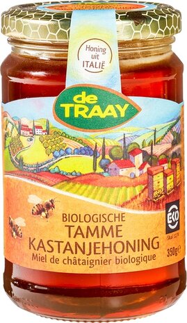 Tamme kastanjehoning, 350gr, de Traay honing