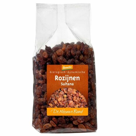 Rozijnen sultana, demeter, 1kg, De Nieuwe Band