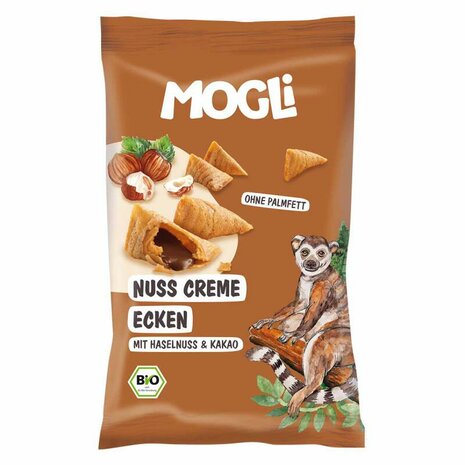 Hazelnoot cacao hoekjes, 30gr, Mogli