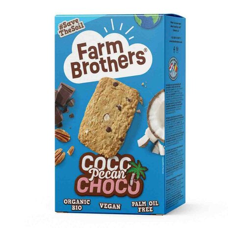 Koekjes, pecan-coco-choco, 135gr, Farm Brothers