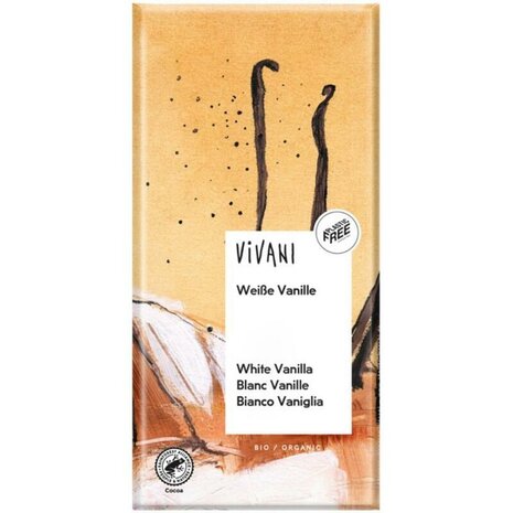 Chocoladereep, wit-vanille, 80gr, Vivani