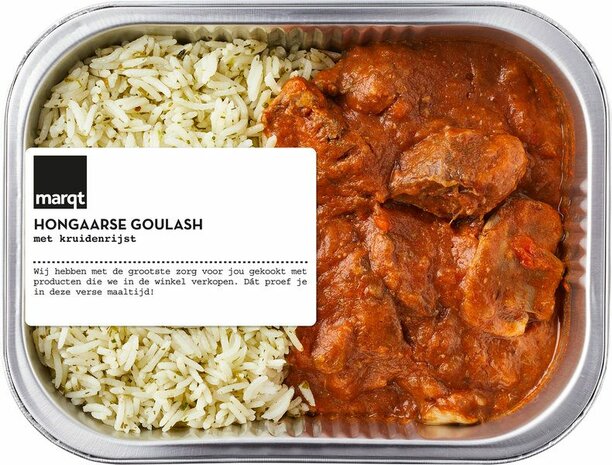 Hongaarse goulash met kruidenrijst, 450gr, Marct