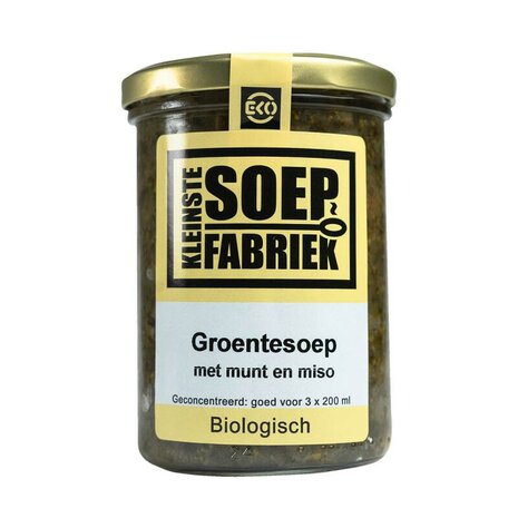 Groentesoep, munt-miso, 400ml, Kleinste Soepfabriek