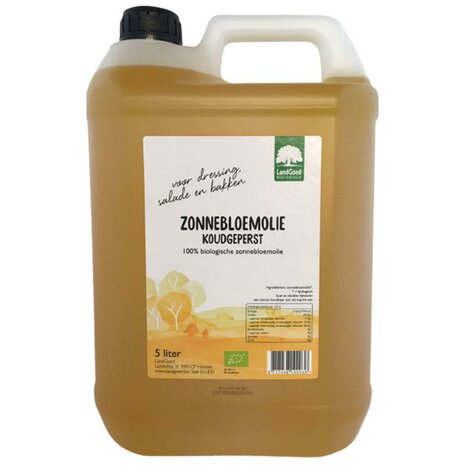 Zonnebloemolie, koudgeperst, 5ltr, Landgoed