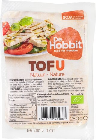 Tofu, naturel, 250gr, De Hobbit