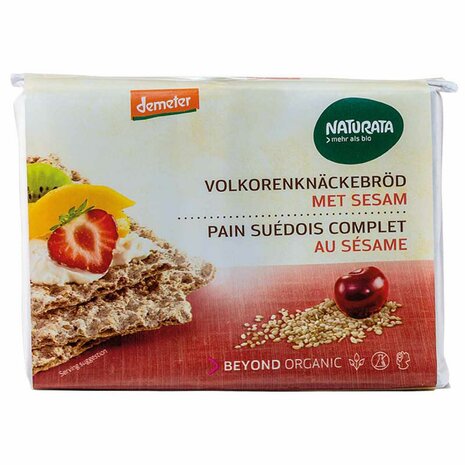 Knackebrod, volkoren-sesam, 250gr, Naturata