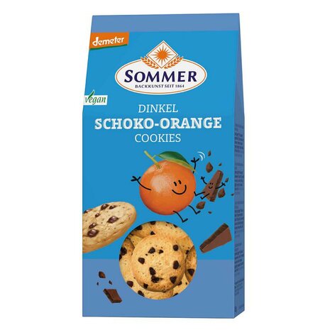 Spelt-choco-sinaasappel cookies, 150gr, Sommer en Co