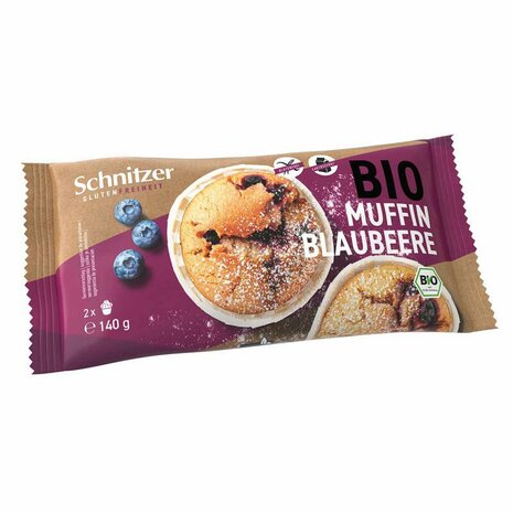 Muffin bosbessen, gl&uuml;tenvrij, 140gr, Schnitzer