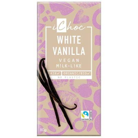 Rice choc white vanilla, 80gr, iChoc