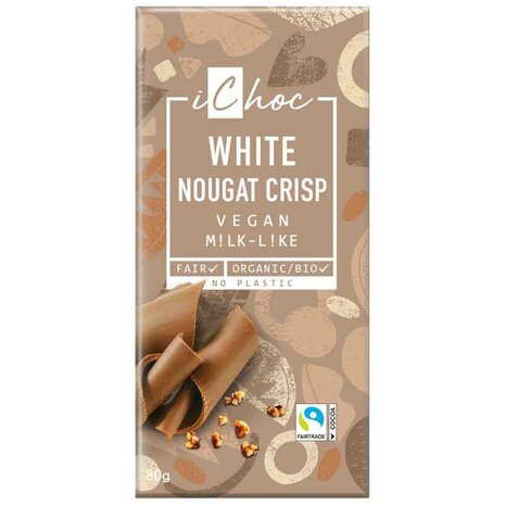 Rice choc white nougat crisp, 80g, iChoc