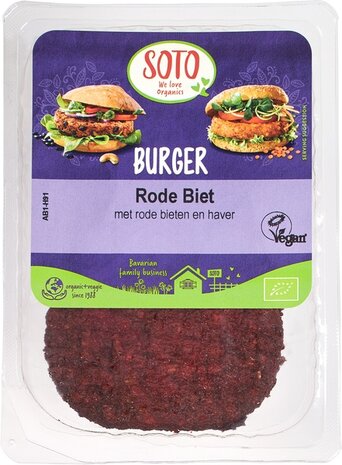 Rode biet burger, vegan, 150gr, Soto