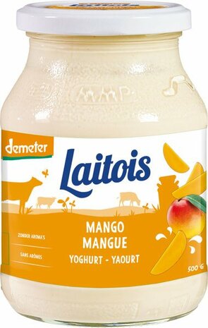 Yoghurt, mango-, 500gr-pot, Laitois